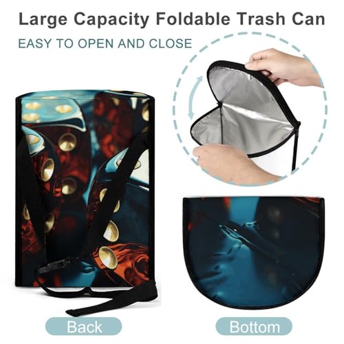Cubo de basura redondo Dice Graphics para coche y bolsa de viaje 5