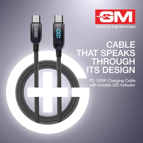 GM G+ PD 100W Invisible LED Indicator C-C Cable BLACK - Image 4