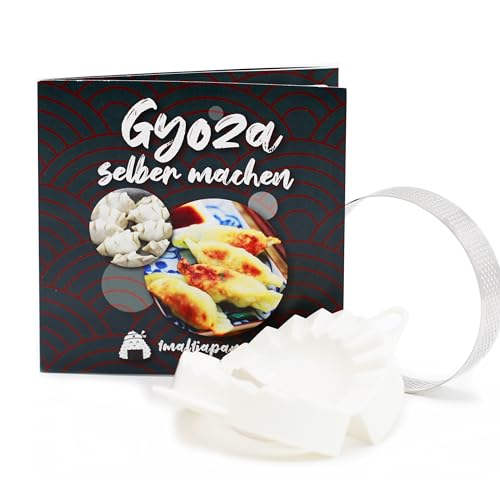 Gyoza Kochset für japanische Teigtaschen (für 20 Dumplings, 6-teilige DIY Gyoza Box, inkl. Anleitung), Geschenkidee