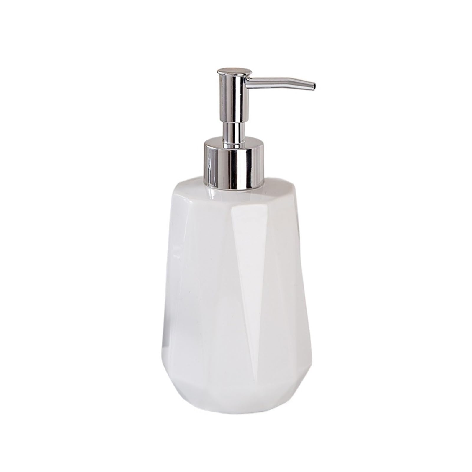 Soap Dispenser Ceramic Lotion Bottle Hotel Shampoo Shower Gel 430ML Household Pressing Soap Dispenser(White)