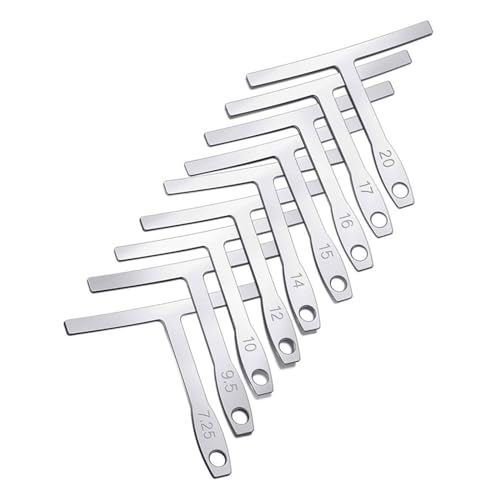 Medidor Radio Guitarra Regla, Medidor de Radio de Precisión, Calibre para Guitarra y Bajo, Herramienta para Calibrador Guitarra, Herramientas de Luthier, Calibre Regla Radio de Cuerda, 9 Piezas