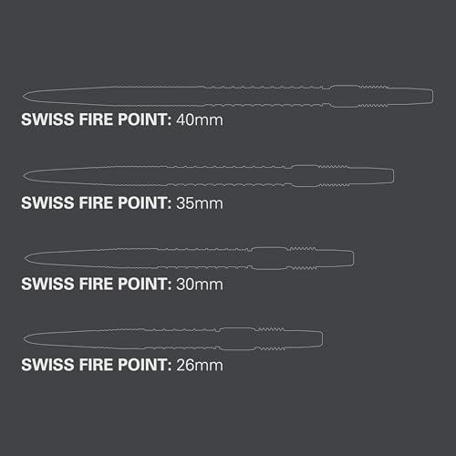 Target Darts Swiss Points, Fire Swiss Point Dart Tips (3 Pack Set of Tips) 35MM, Black | Change Dart Points, Professional Darts Accessories