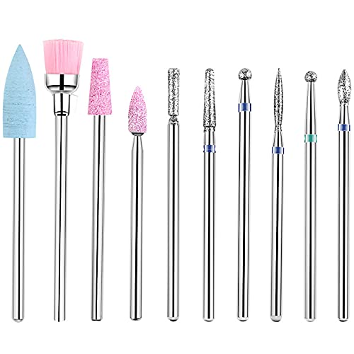 Nagelfräser Bits 10pcs Nagel Bits Für Gelnägel Nagelfräser Schleifköpfe Bits Nagelfräser Aufsätze Für Gelnägel Set Für…