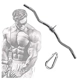 Barra de dominadas, Accesorios para Barra de dominadas con Cable de Fitness de 71 cm, Barra de manivela giratoria Pro-Grip, Barra de presión para tríceps giratoria con Mango de Goma antidesl