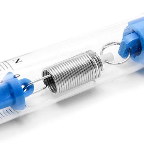 qwork plastic tubular spring scale - 1n 5n 10n 20n 30n capacity grams amp newton calibration zeroing capability clear plastic body spring balance hanging tube set of 5