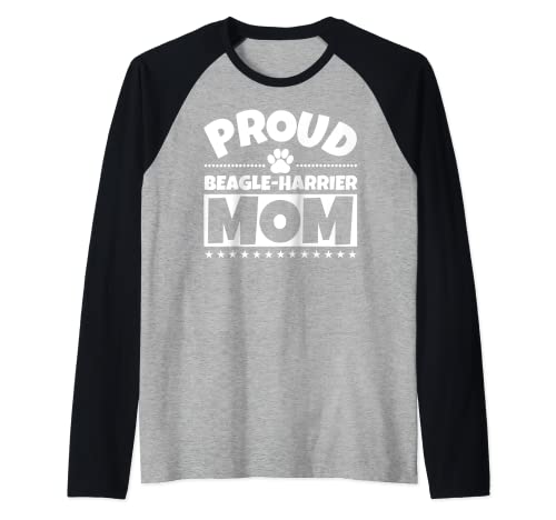 Beagle-Harrier Dog Mom - Proud Funny Raglan Baseball Tee