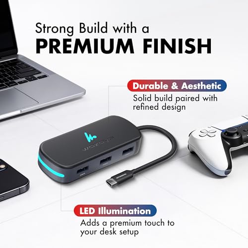 Image of Type C 6 in 1 Wozoyo Docking Station with 3XUSB 5Gbps (3.2 Gen 1),4K@60Hz HDMI,1Gbps Ethernet & PD 100W,USB-C Hub,Thunderbolt 4 Compatible,Universal Compatibility with macOS, Windows, Android & iOS