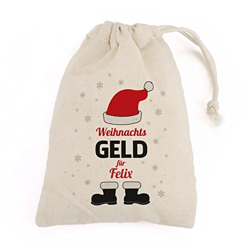 Herz & Heim® Geldgeschenk-Sack zu Weihnachten mit Namensaufdruck Weihnachtsgeld
