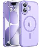 FNTCASE for iPhone 17 Phone Case: Magnetic Translucent Matte [Full Covered Camera Protection] [Screen Protector] Military Grade Shockproof Slim Cover Drop Proof Protective Cases - Lightpurple