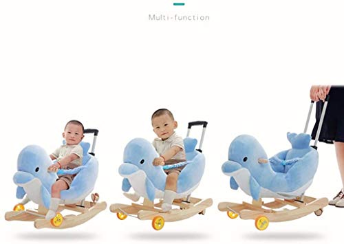 ZHANGYUEFEIFZ Schaukelpferd Plüsch Schaukeltier Pferd Rocking Pferd Kinder Delphin Stuhl Baby Trojan Spielzeug Geschenk… – Bild 7