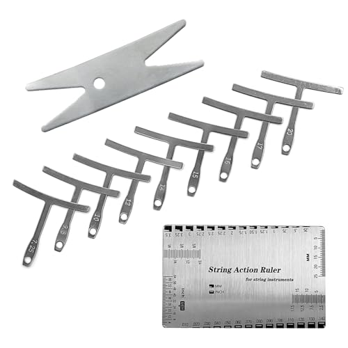 Musiin - Juego de herramientas de guitarra y bajo, kit de configuración de precisión de 11 piezas con...