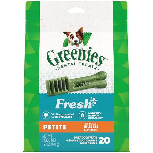 Greenies-Petite-Natural-Dental-Care-Dog-Treats-Fresh-Flavor-12-oz-Pack-20-Treats Greenies Petite Natural Dental Care Dog Treats Fresh Flavor 12 oz Pack 20 Treats