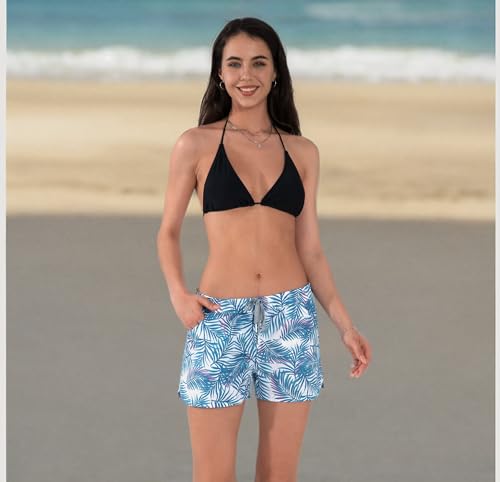 Image of Womens Swim Shorts UPF50+ Board Shorts Quick Dry Beach Shorts Drawstring Sports Summer Bottom