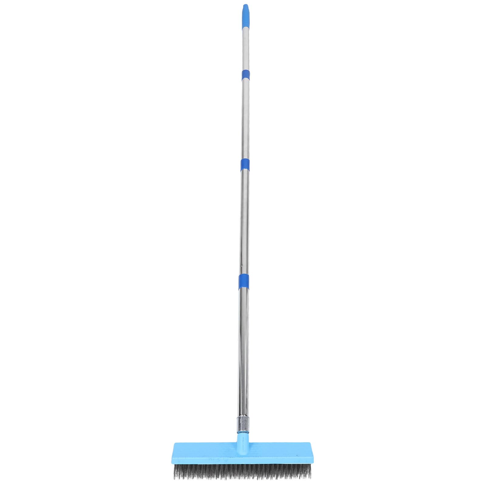 Brosse de Nettoyage pour Sols à Poils Rigides en Acier Inoxydable avec Manche Long de 1,6 M Brosse pour Joints de Carrelage Sol 30 Cm pour Salle de Bain la Cuisine et Terrasse