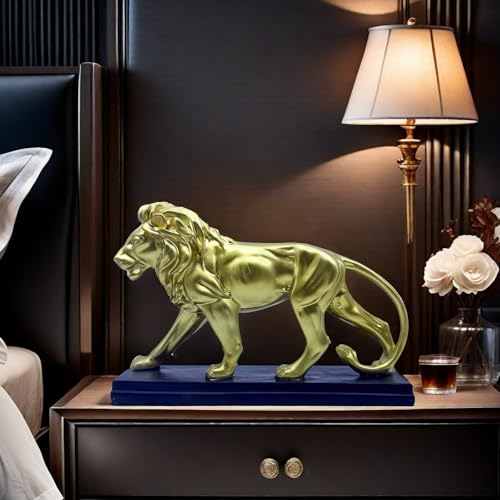 Estatua león Feng Shui de resina 11 pulgadas miniatura 3