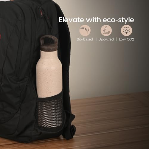 Image of Eha Earth Friendly Eco Spring Water Bottle for Office & Schools | Stainless Steel Water Bottle for Kids and Adults Made with Rice Husk | Leakproof |1 Unit, 900 ml | Coffee