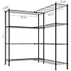 Tier Storage Shelves Standing Shelf Units NSF Wire Garage Organizer Heavy Duty Garage Shelving Unit L Shaped Clothes Rack for Corner Laundry Bathroom Kitchen Pantry Closet (Black, 4 Tire)