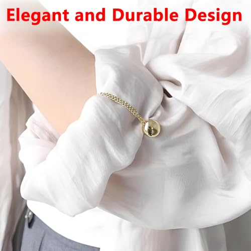 8 Pack Magnet Clothing Pins, Metal Magnetic Clips – Instant Garment Tailoring Solution | Secure Shirt Hem Adjuster, Sleeve Cinch Clip for T-Shirts/Blouses/Dresses, Hijab & Scarf Holder with Chain