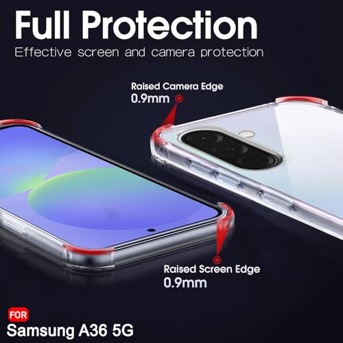 Image of TheGiftKart Crystal Clear Back Cover Case for Samsung Galaxy A36 5G | 360 Degree Protection | Shock Proof Design | Transparent Back Cover Case for Samsung Galaxy A36 5G (PC & TPU, Transparent Bumper)