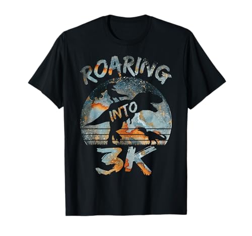 Roaring into 3K Back To School Dinosaur 3K Boys T-Shirt