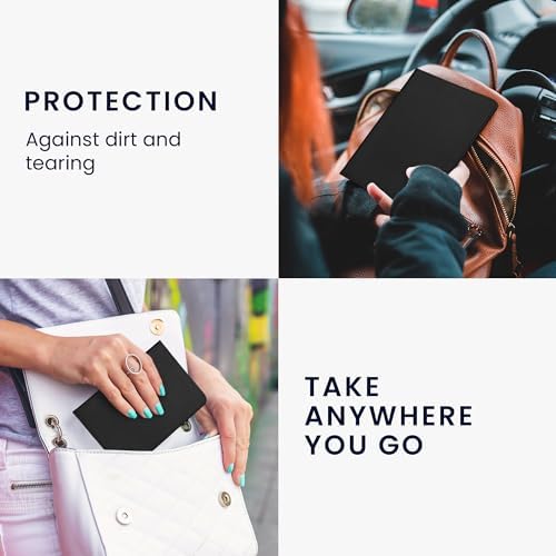 kwmobile Registration and Insurance Holder - Car Document Holder for Vehicle Documents and Cards - PU Leather - Black — view 3