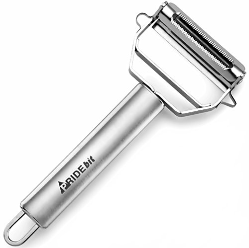 Julienne Vegetable Peeler Premium Quality Stainless Steel Dual Blade with Cleaning Brush Dishwasher-Safe