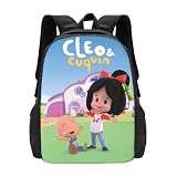 Cleo and Cuquin Mochila novedosa, ligera, de gran capacidad, para viaje, portátil, informal, regalo para niños y niñas.