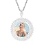 10 Ribbed Circle Shape(Silver)+Rope Chain