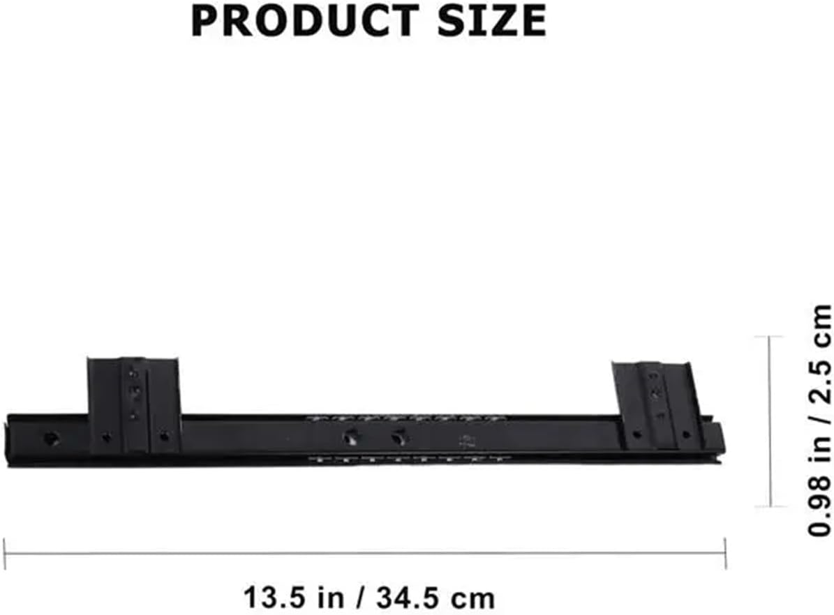 1 Pair Desk Keyboard Drawer Rail Desk Tray Slide Rail Track(Black)