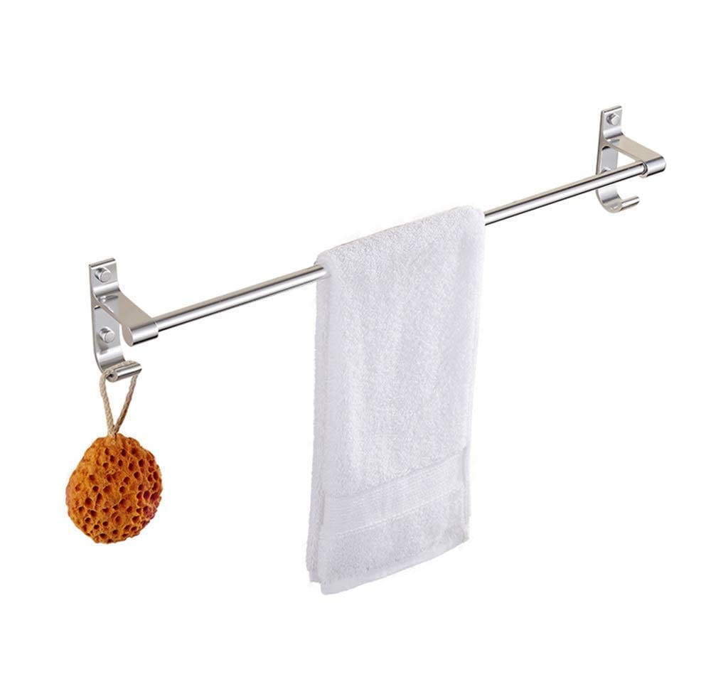 Porte-serviettes mural étagère de salle de bain support de rangement argent en aluminium 50cm