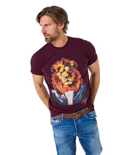 Joe Browns Male Twin Needle Finish Men's Stylish Graphic Tee, Regular, Purple, UK XXL