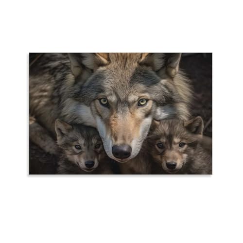Peinture Toile Wolf Wildlife Photography Haute Qualité Toile