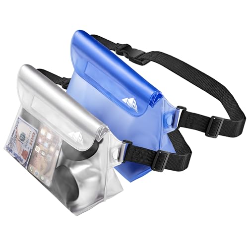 Image of HEETA 2 /3 /4 Pack Waterproof Pouch with Waist Strap, Screen Touchable Dry Bag with Adjustable Belt for Phone Valuables for Kayaking, Swimming, Snorkeling, Boating, Fishing, Surfing & Beach