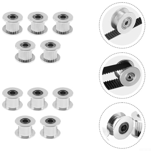 5 poleas tensoras de correa dentada, 20 dientes, diseñadas para una compatibilidad perfecta con correas de 10 mm en aplicaciones mecánicas (B)