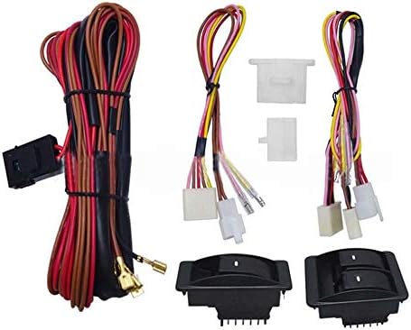 Jinyi 6Pcs 12V Universal Car Power Window Switch Regulator Kits with Wiring Harness for 2 Doors