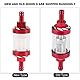 KIMISS Metall Glas Inline Gas Ölfilter 8mm Gewinde Ersatz für Motorrad(Rot)