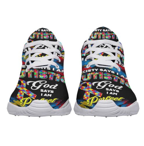 Sonzj-II Autism Shoes for Men Women Running Sneakers Breathable Casual Sport Tennis Shoes Gift for Him Her3