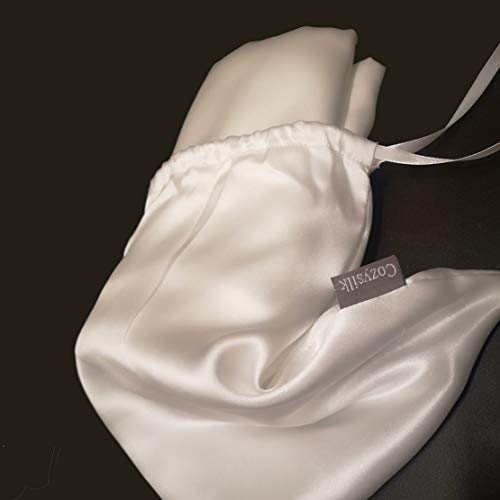 Cozysilk 100% Mulberry Silk Sleeping Bag Liner - 19 Momme Silk Single Size Sleep Sack, Lightweight Travel and Camping Sheet for Hotel (Natural White, Single Luxury - 41 x 87 inch) by Cozysilk - Used condition - US$121.96