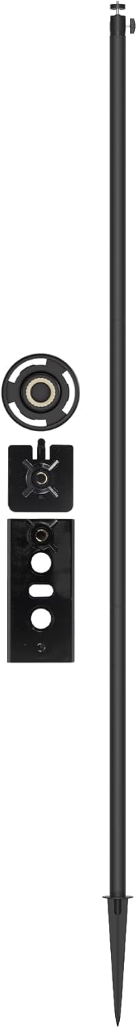 Adjustable Security Camera Ground Stake Mount 16"-48" Height, 360° Swivel, Compatible with Ring, Blink, Arlo, Eufy, Wyze, Google Nest, SimpliSafe (Black)
