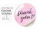 500 Pcs Thank You Stickers – 1.5” Pink Round Labels with Purple Hot Stamping Foil Script & Heart Design, Elegant Small Business Packaging Stickers for Bags, Boxes, Envelopes & Party Favors