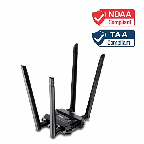 Trendnet Ac1900 High Power Dual Band Wireless Usb Adapter, Increase-Extend Wifi Wireless Coverage, Stream 4K Hd Video, Windows-Mac Os Compatible, Usb 3.0 To Usb Type A, Black, Tew-809Ub #TOP2