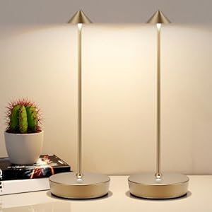 Yikui 2 Stück LED Akku Tischlampe Titanium