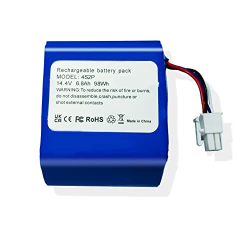 Szxtdzsw 14.4V 6.8ah Replacement Battery-Compatible with Narwal T10 Narwal YJCC010 YJCC003 YJCC001 Robot Vacuum Cleaner Replacement Battery,Black