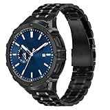 BAITEYOU Stainless Steel Band with Case Compatible with Samsung Galaxy Watch 5 pro 45mm Bands, Protective Metal Case Cover and Band for Galaxy Watch 5 pro 45mm for Men (Black)