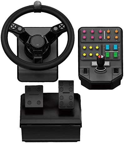 Logitech G Farm Simulator Heavy Equipment Bundle (2nd Generation), Steering Wheel Controller for Farm Simulation 2025 (and Previous Versions), Wheel, Pedals, Vehicle Side Panel Control Deck for PC - 1