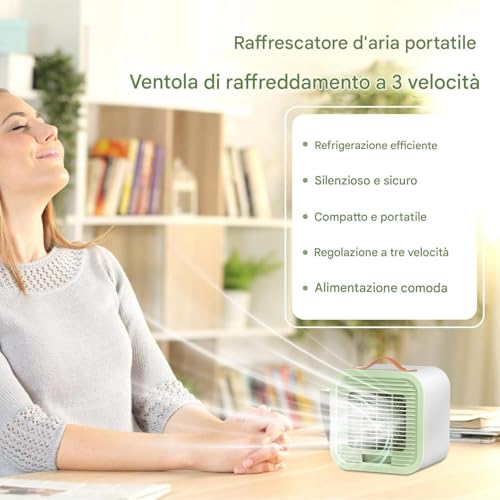 Ventilateur climatiseur portable 3 vitesses rechargeable été - 3