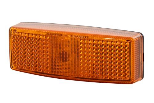 HELLA 2PS 006 717-051 Side Marker Light - Marker Light - Trailer - Caravan - Halogen - 24/12V - Screw Connection/Attachment - ADR/GGVS - Lens Colour: Yellow - Left/Right - Quantity: 1