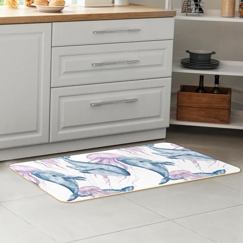 Tapetes de cocina de gran durabilidad con diseño textil de ballenas 7
