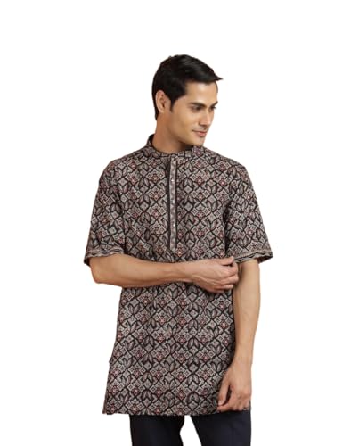 Kurta en coton noir Ajrakh Fabindia taille M pour homme