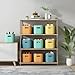 ORGIDOL 8 Pack Colorful Storage Bins with Lids Stackable Storage Container for Organizing, Storage Boxes with Handle for Shelves, Cute Storage Bin for Craft, Snacks, 9.85x6.9x5.7 inch